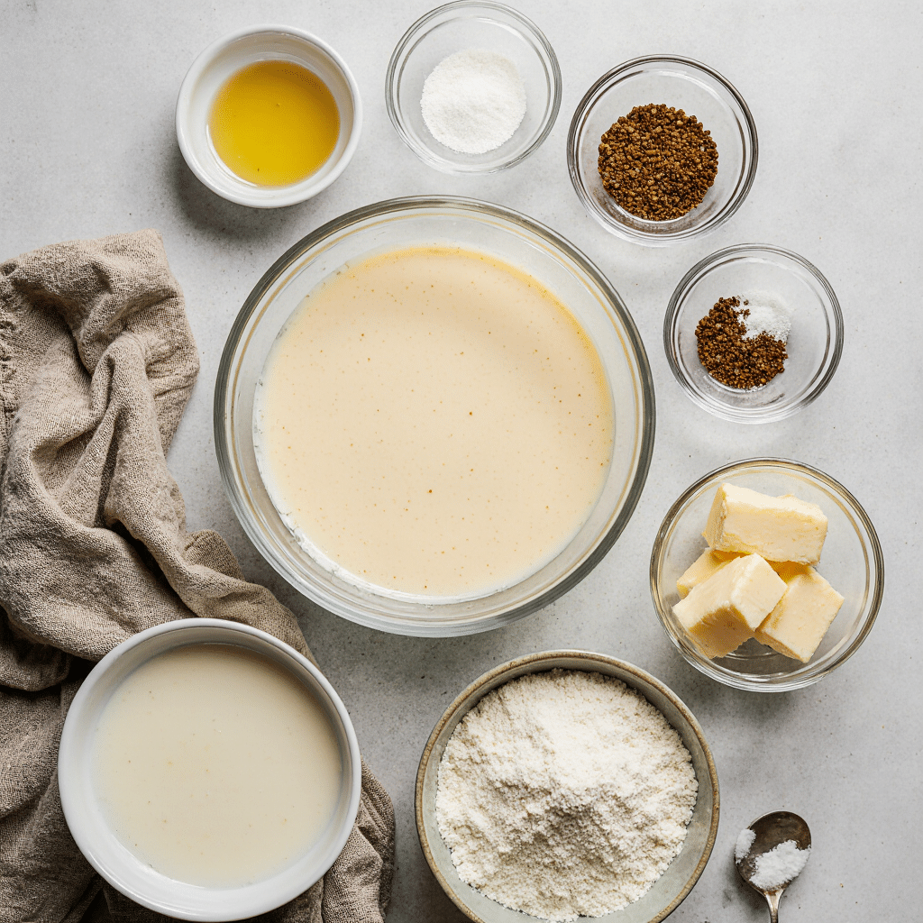 ingredients for béchamel sauce