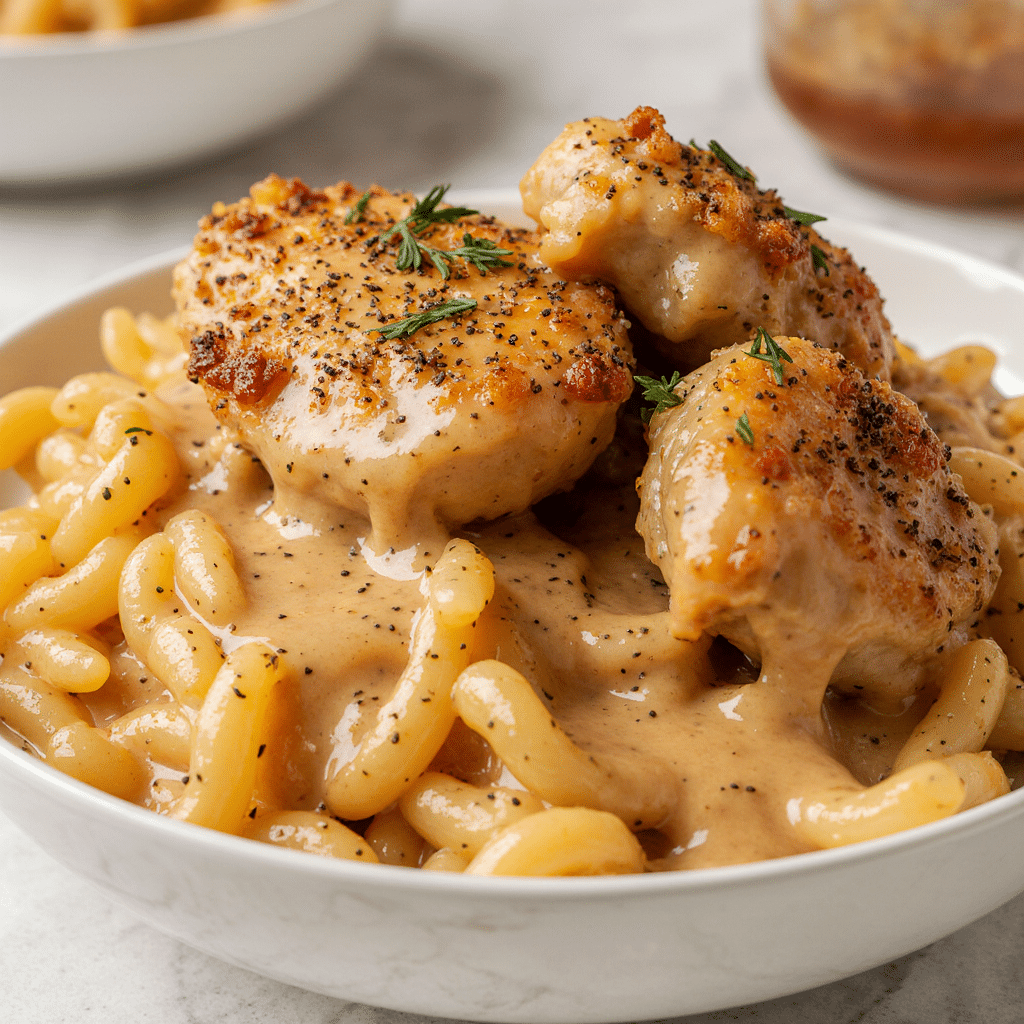 Creamy Honey Pepper Chicken Mac and Cheese