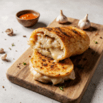 Cheesy garlic chicken wraps