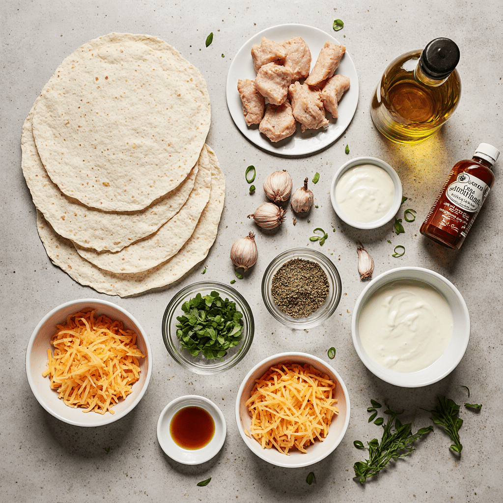 Cheesy garlic chicken wraps