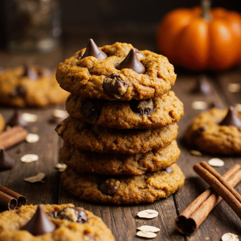 Chewy pumpkin oatmeal chocolate chip cookies