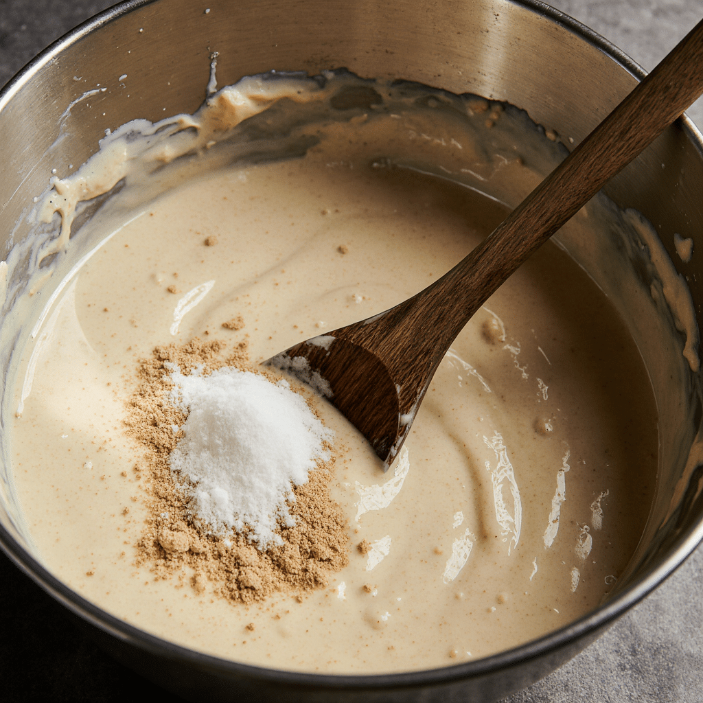 Creaming butter and sugar for pumpkin cookies