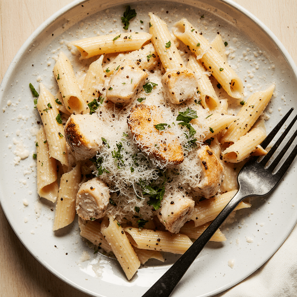 creamy garlic parmesan chicken pasta