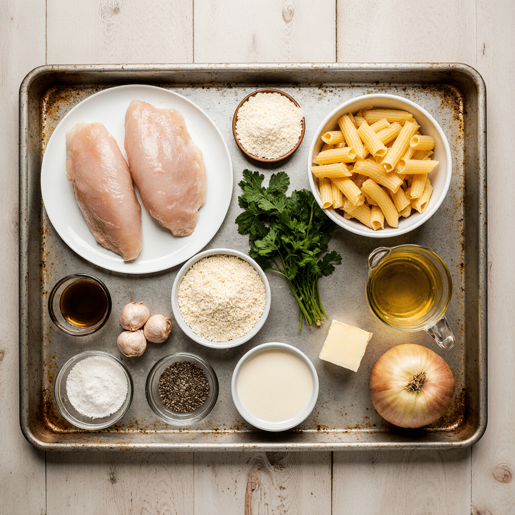 creamy garlic parmesan chicken pasta