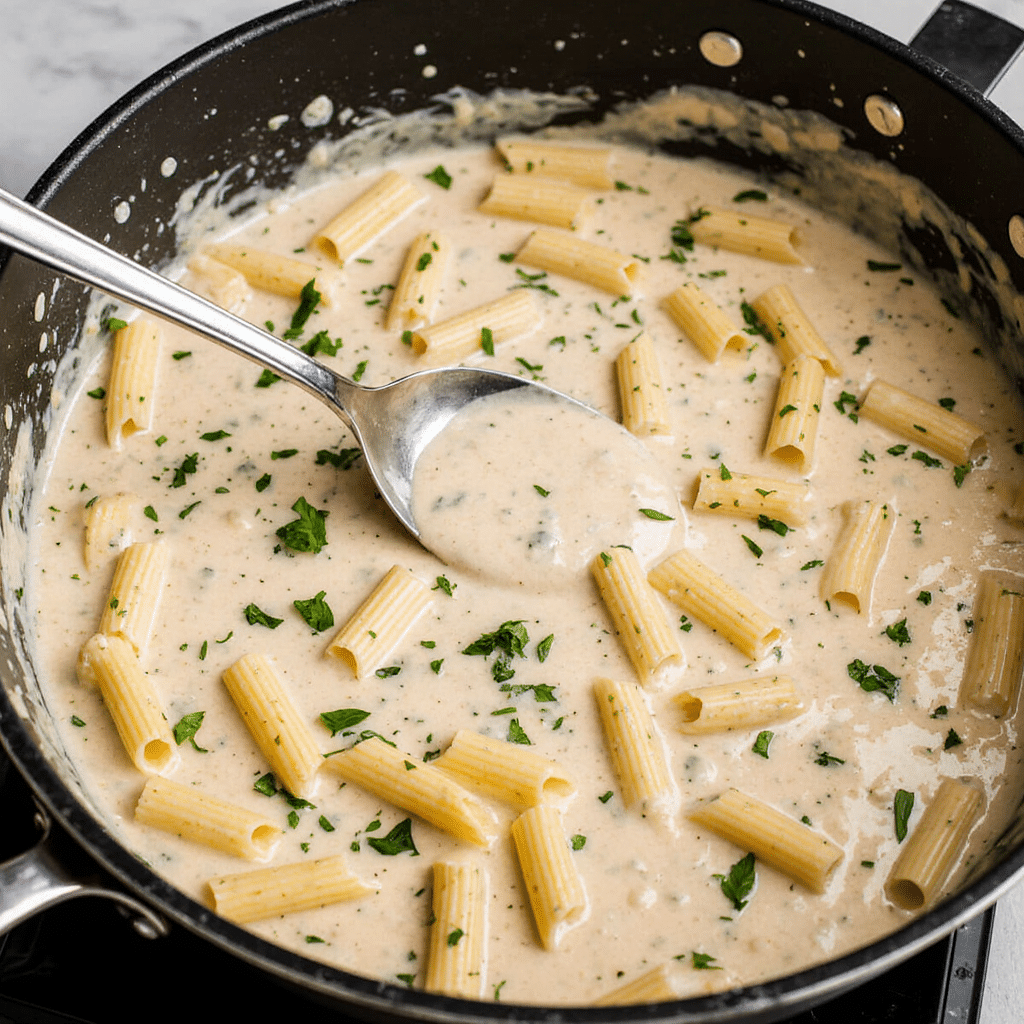 creamy garlic parmesan chicken pasta