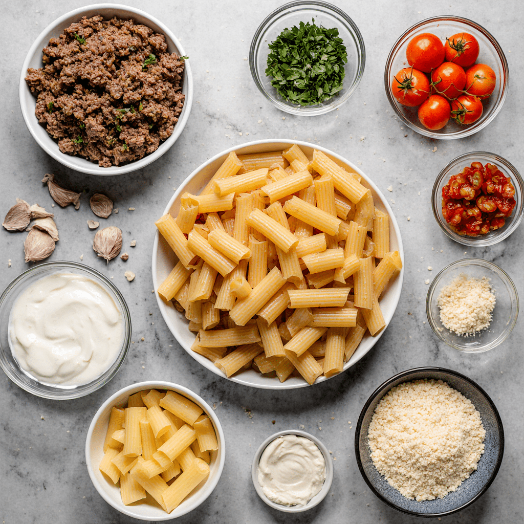 high protein beef pasta