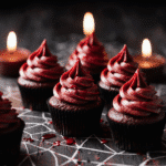 Halloween vampire bite cupcakes