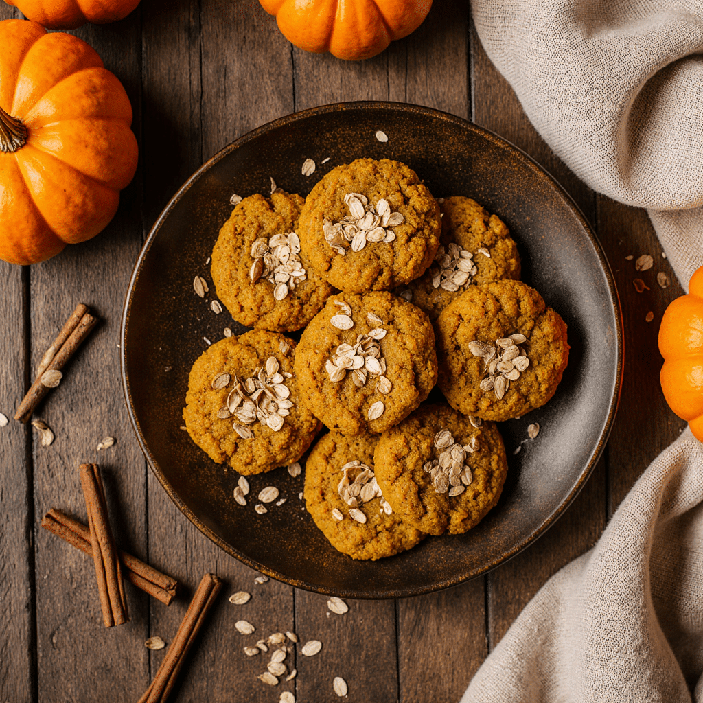 healthy pumpkin oat cookies