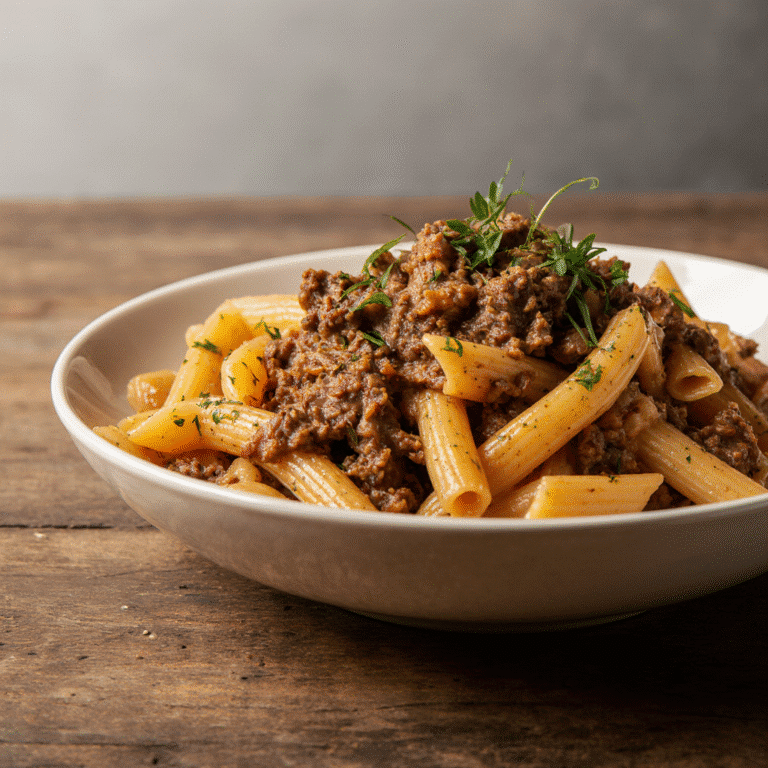 High protein beef pasta
