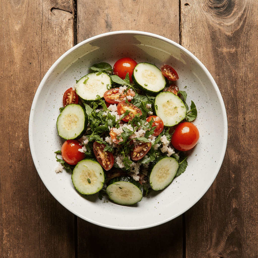 Quick and fresh cucumber tomato salad